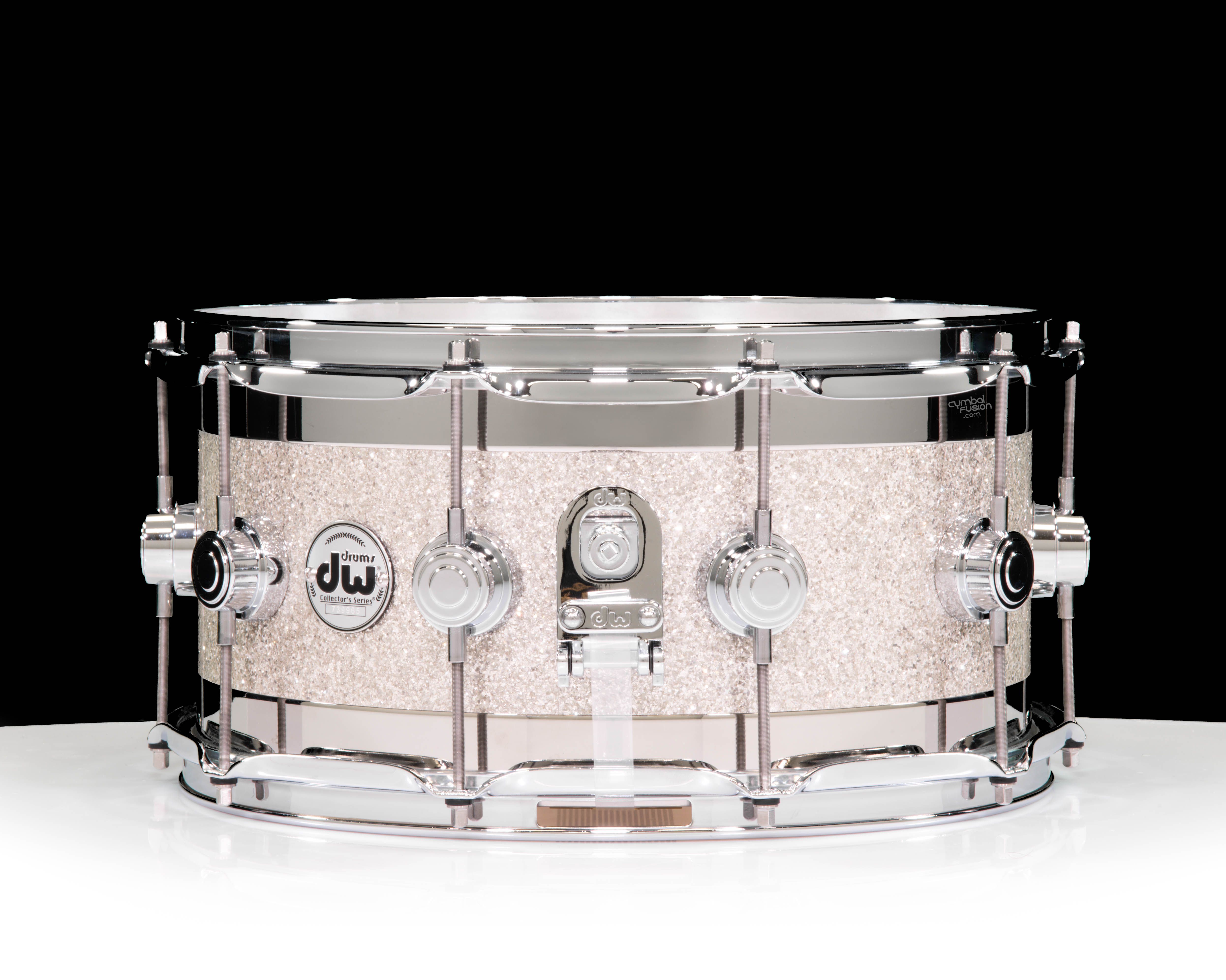 dw edge (14×5) DW Collector's 7x14 SSC Maple Edge Snare - Broken Glass w