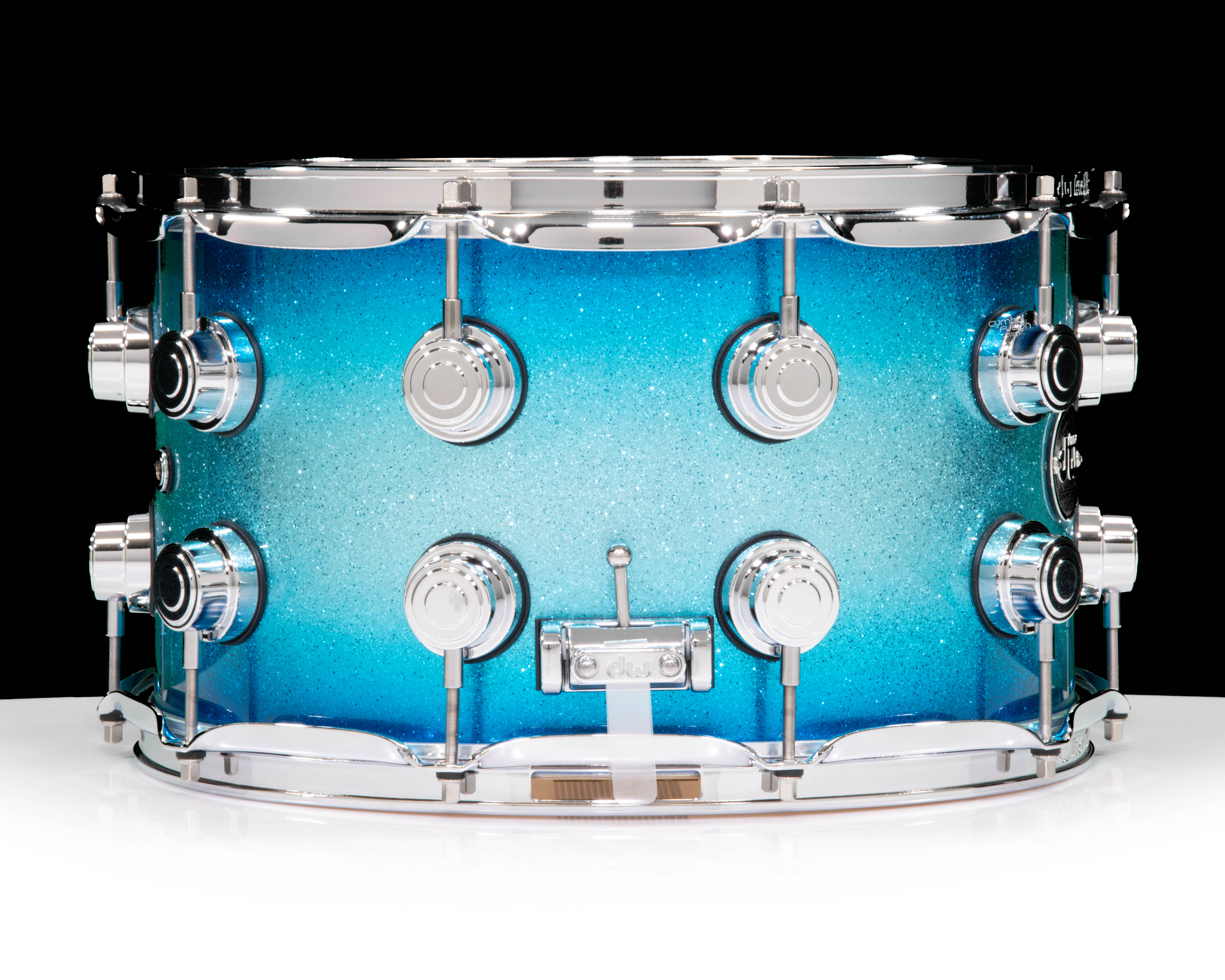 DW Collector's 8x14 Maple SSC Snare Drum-Blue Glitz Lacquer w
