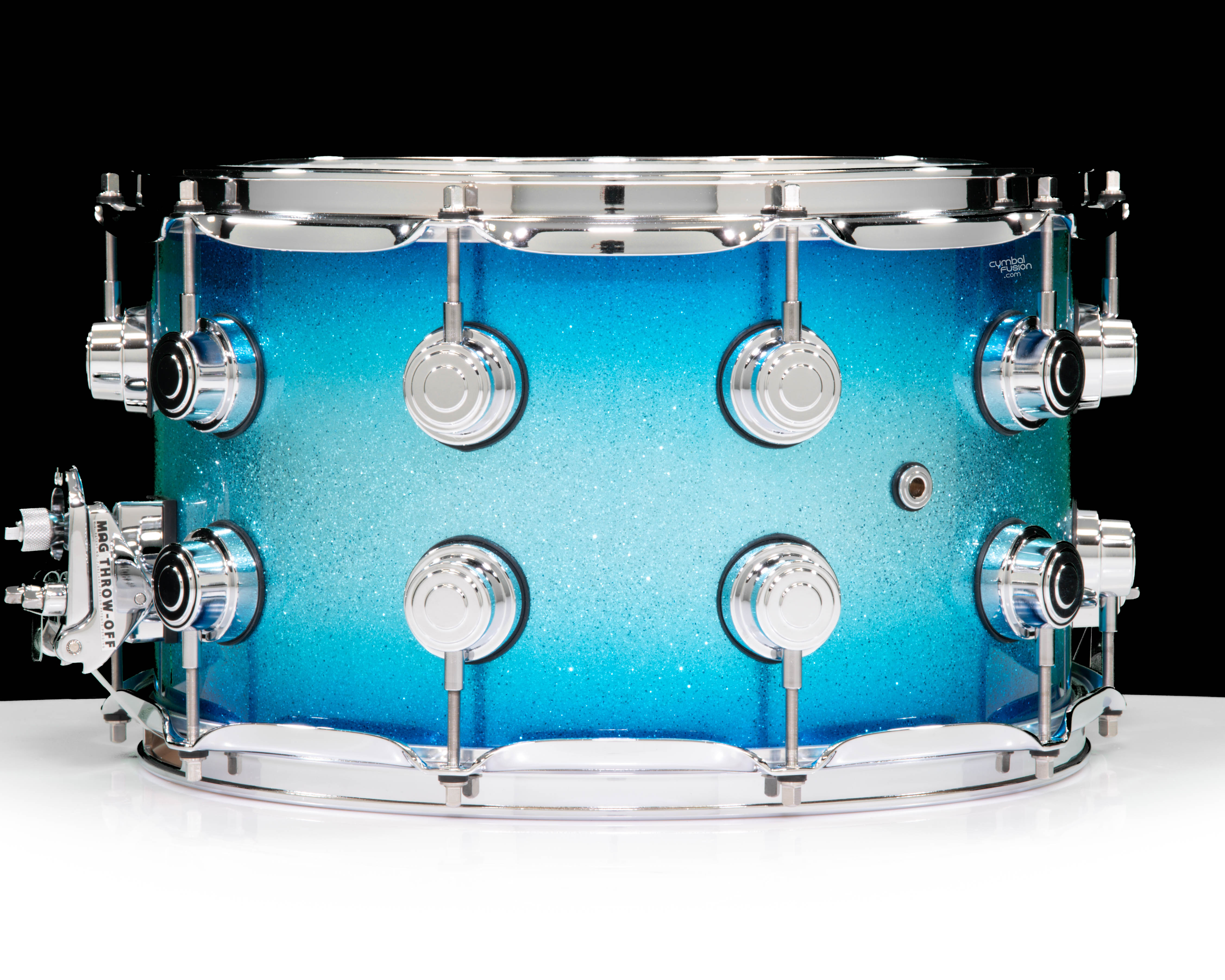DW Collector's 8x14 Maple SSC Snare Drum-Blue Glitz Lacquer