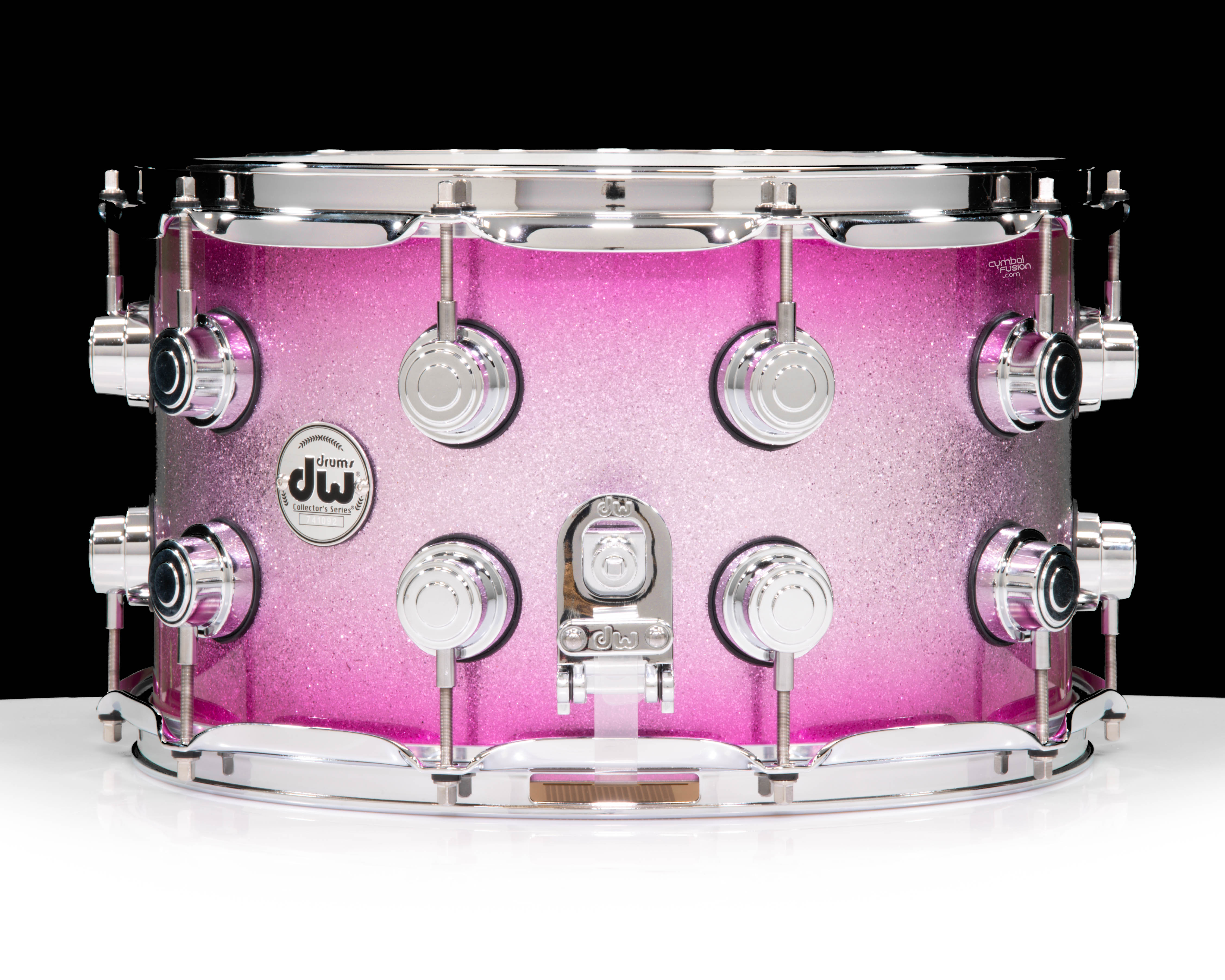 DW Collector's 8x14 Maple SSC Snare Drum - Hot Pink Sparkle Burst