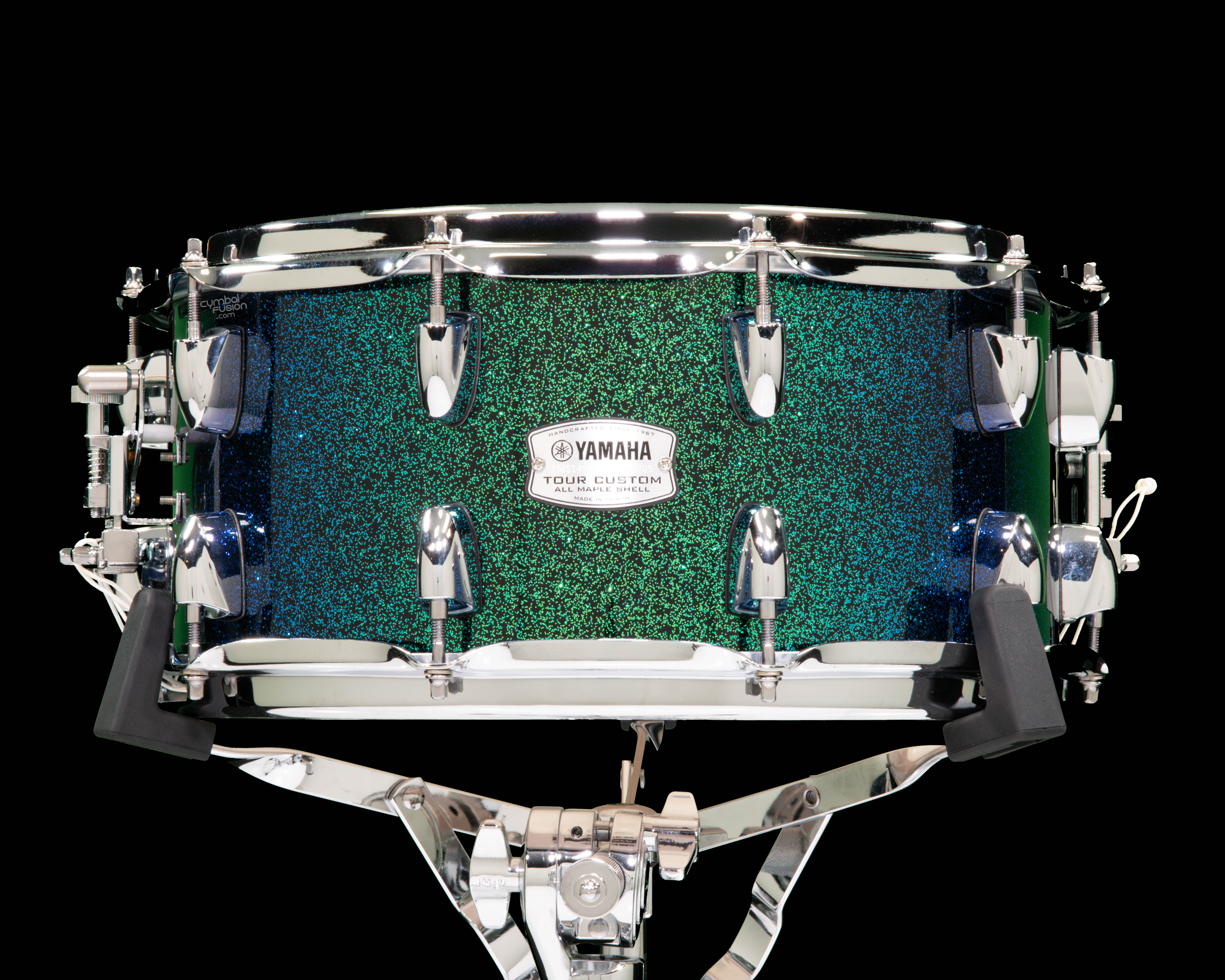 ✨美品✨豪華オーダーメイド ダークグリーン サテン ビーズ装飾付き Mサイズ Yamaha Tour Custom 6pc Kit - Mean Green Sparkle - Custom Lacquer