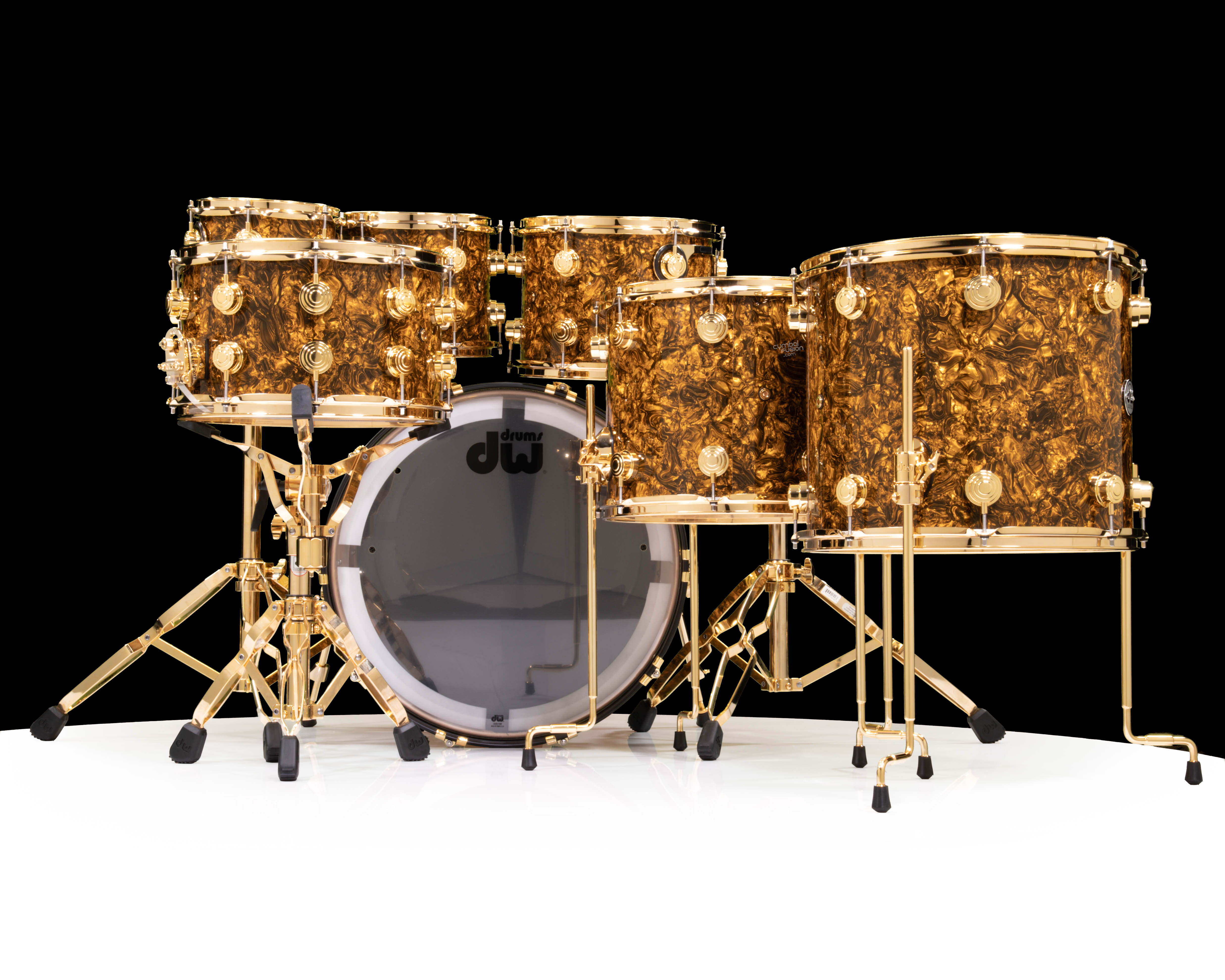 DW Collector's 7pc Maple SSC Kit - Gold Abalone w/Gold Hardware