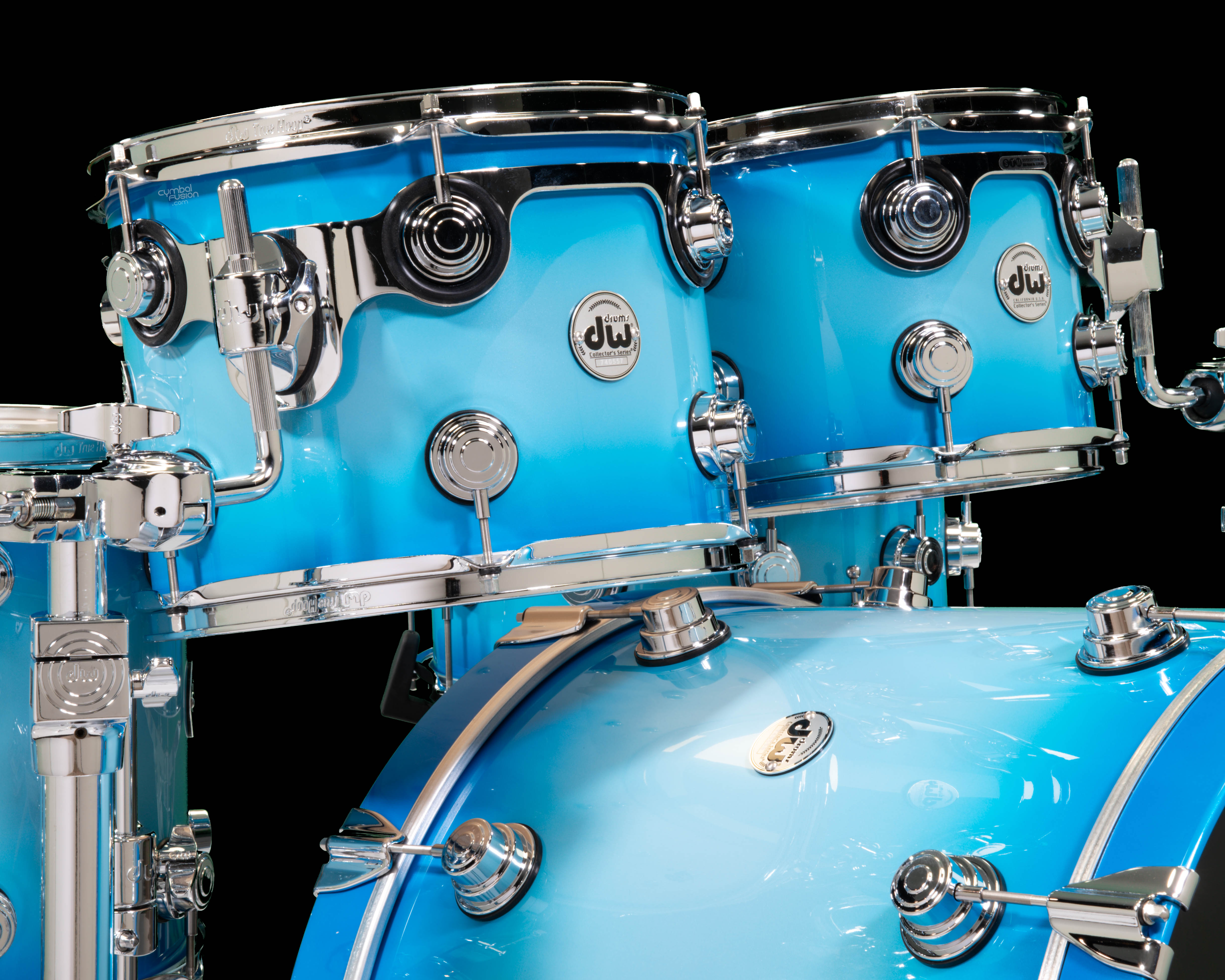 DW Collector's 6pc Maple Kit - Baby Blue w/ Pearl to Regal Blue