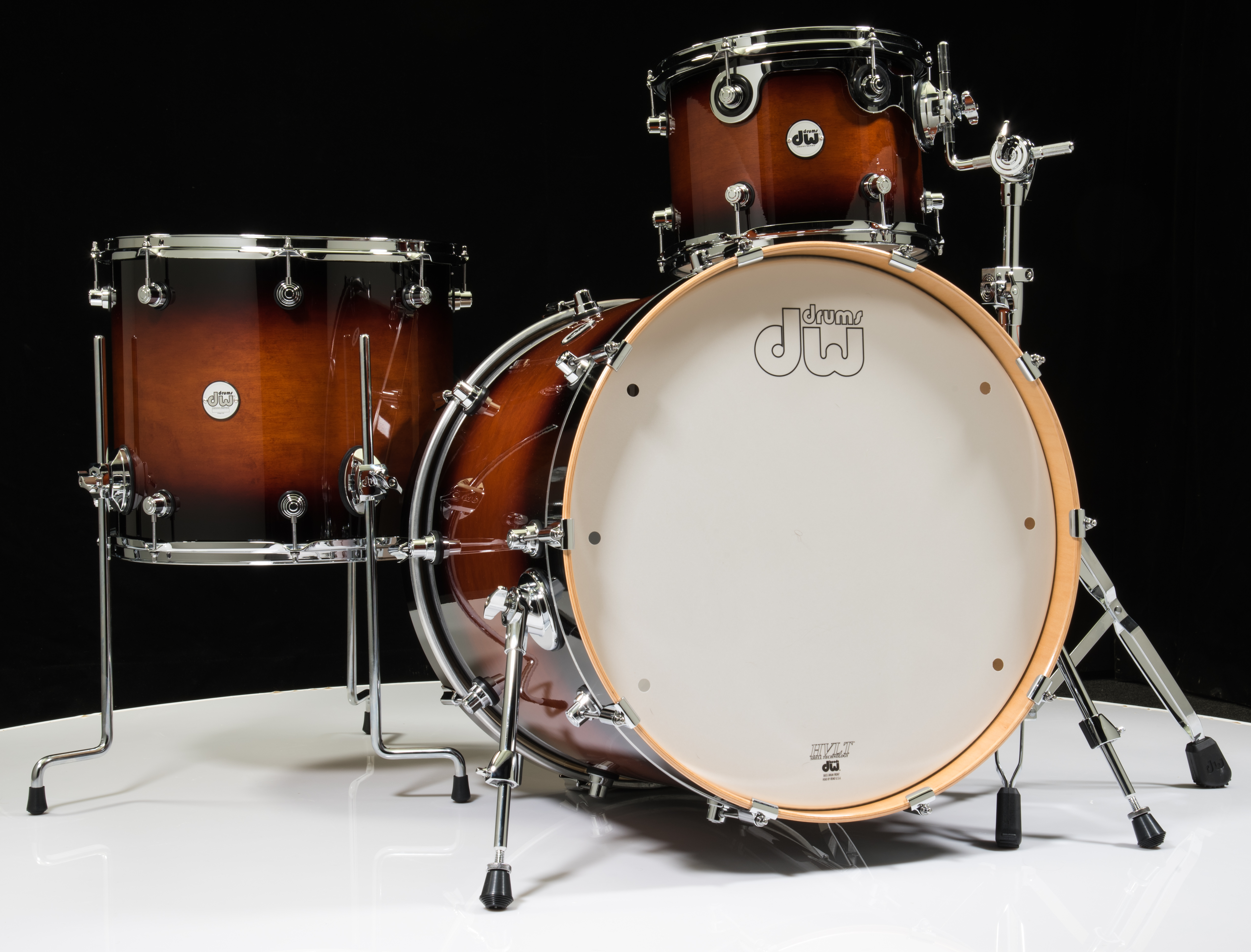 DW Design Series 3pc Drum Set - Tobacco Burst 12/16/22