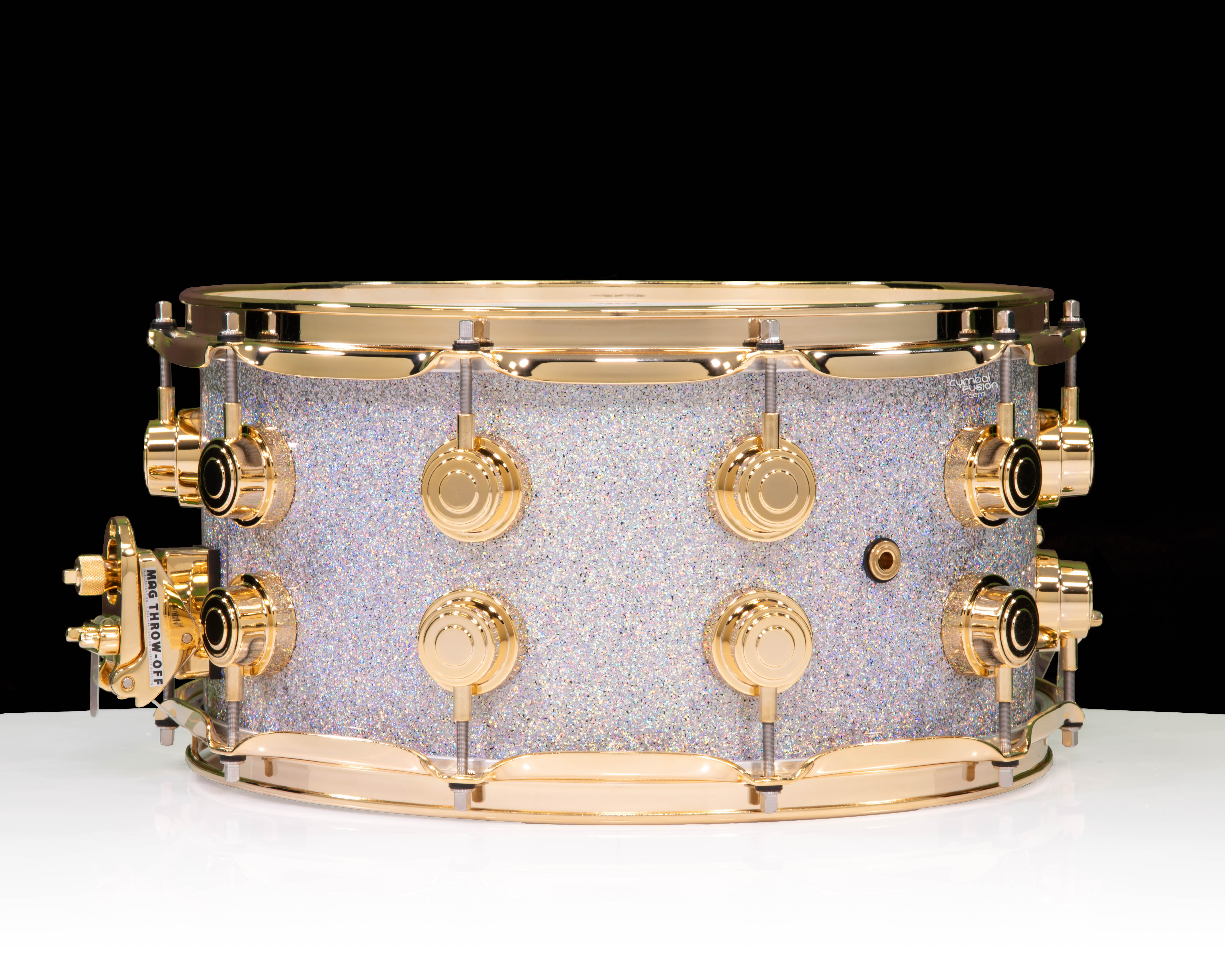 DW Collector's 7x14 Maple Mahogany Diamond Nebula Snare - Gold