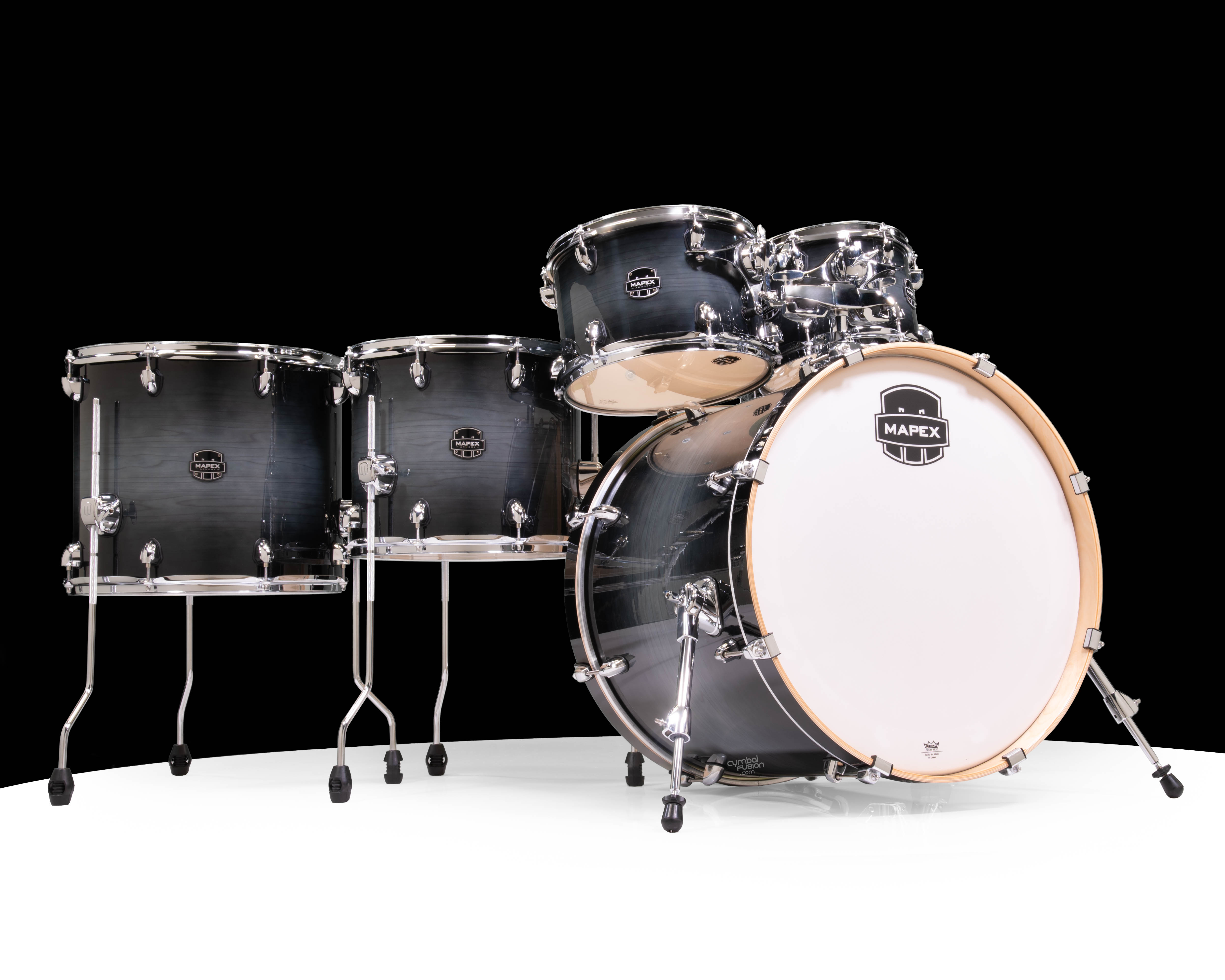 Mapex Armory 6pc Studio Fast Toms Shell Pack Black Onyx Burst