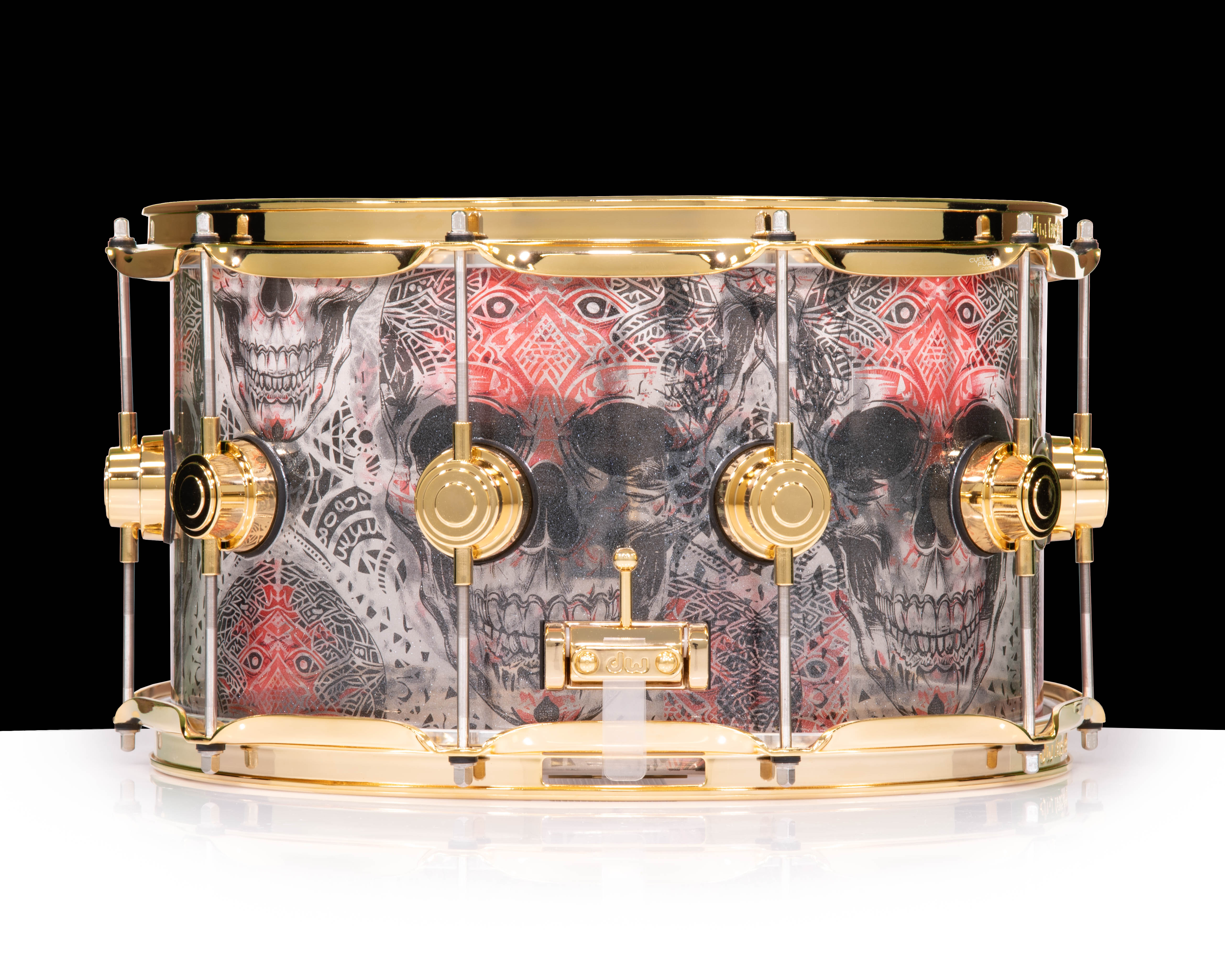 VIDAL SASSOON アート・デザイン・音楽 DW Collector's Acrylic 8x14 Snare - Candy Skull Design