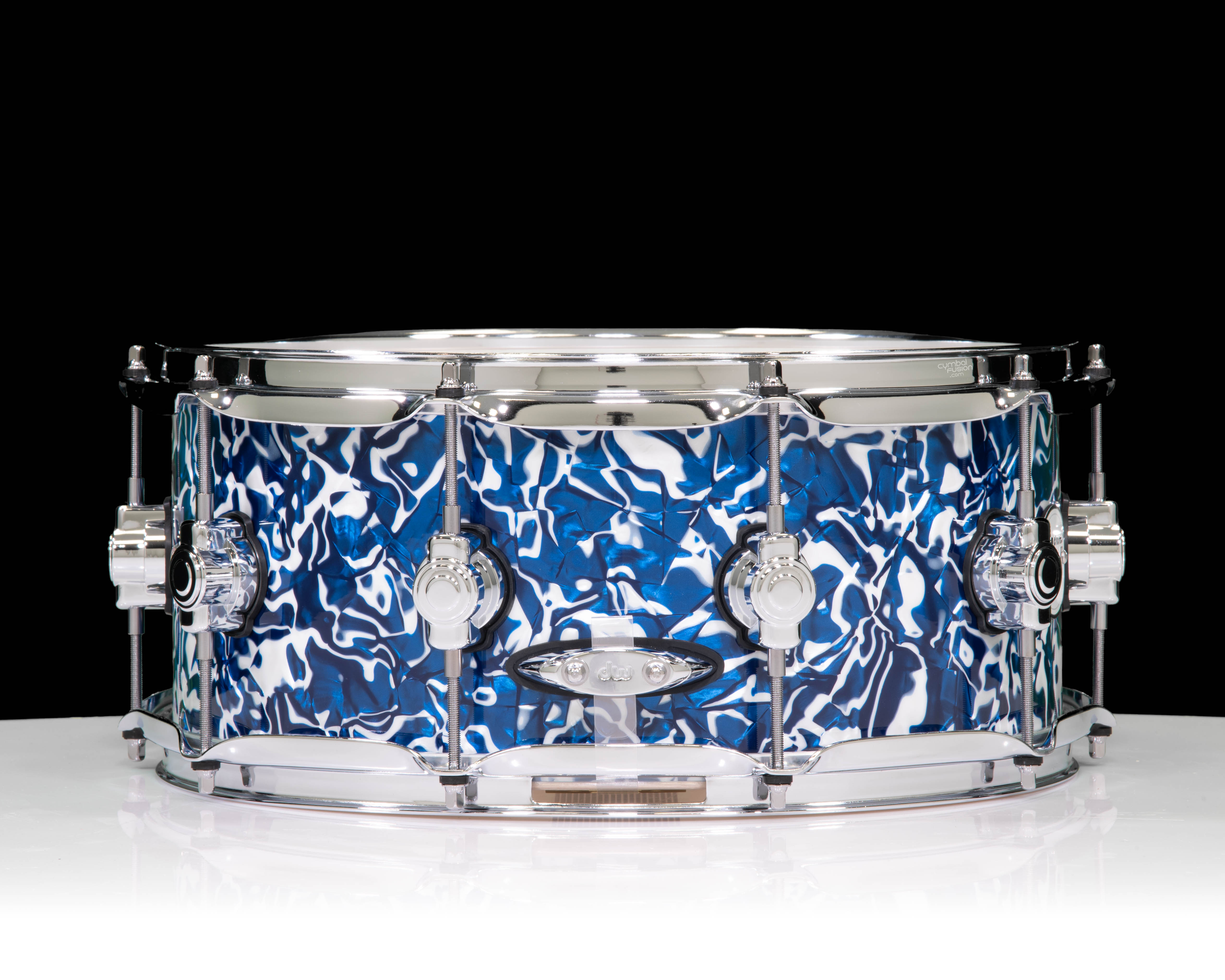 DW Design Series 6x14 Maple Snare Drum - Blue Lightning 
