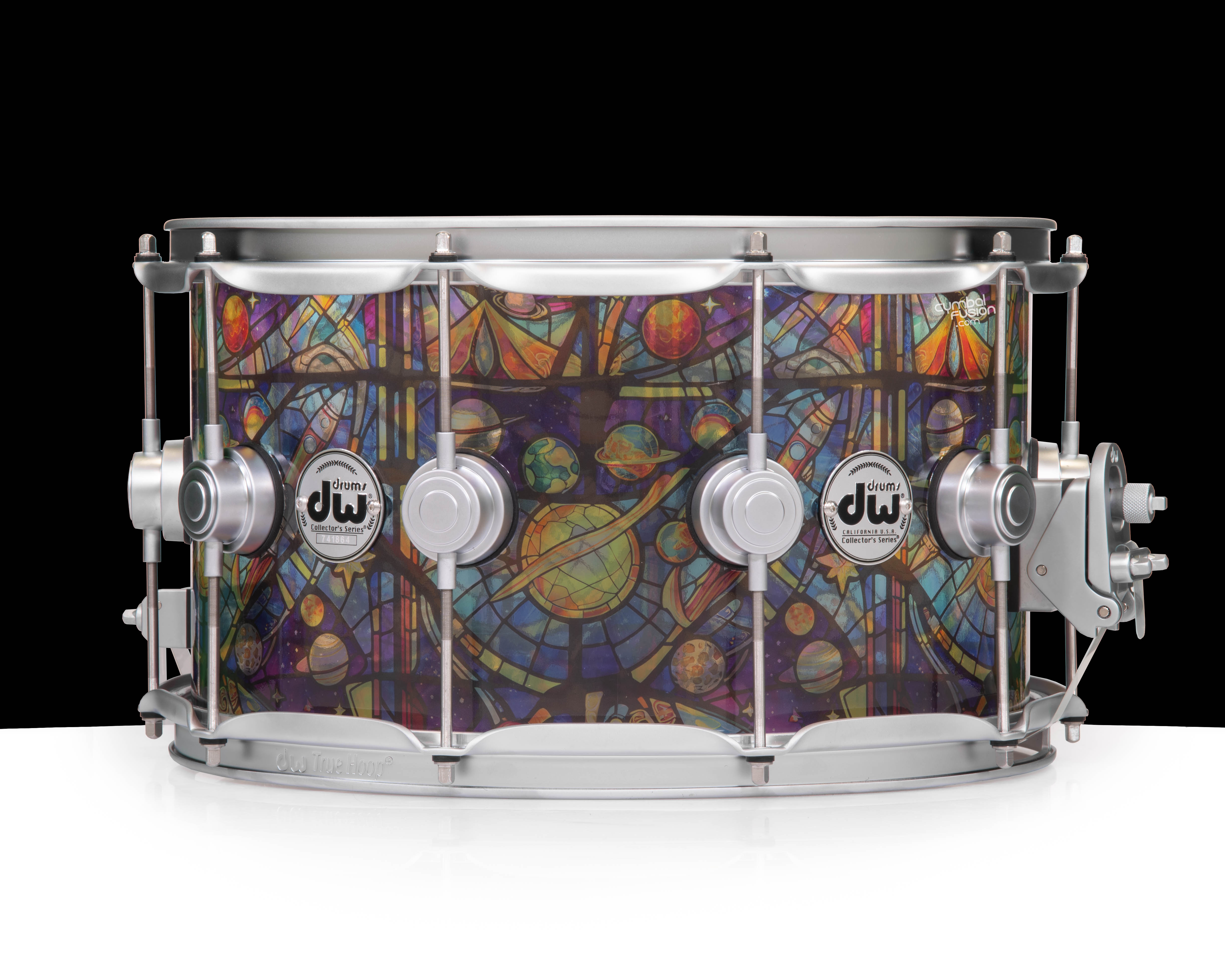 DW Collector's Stained Glass Galaxy Acrylic 8x14 Snare - Satin Chrome