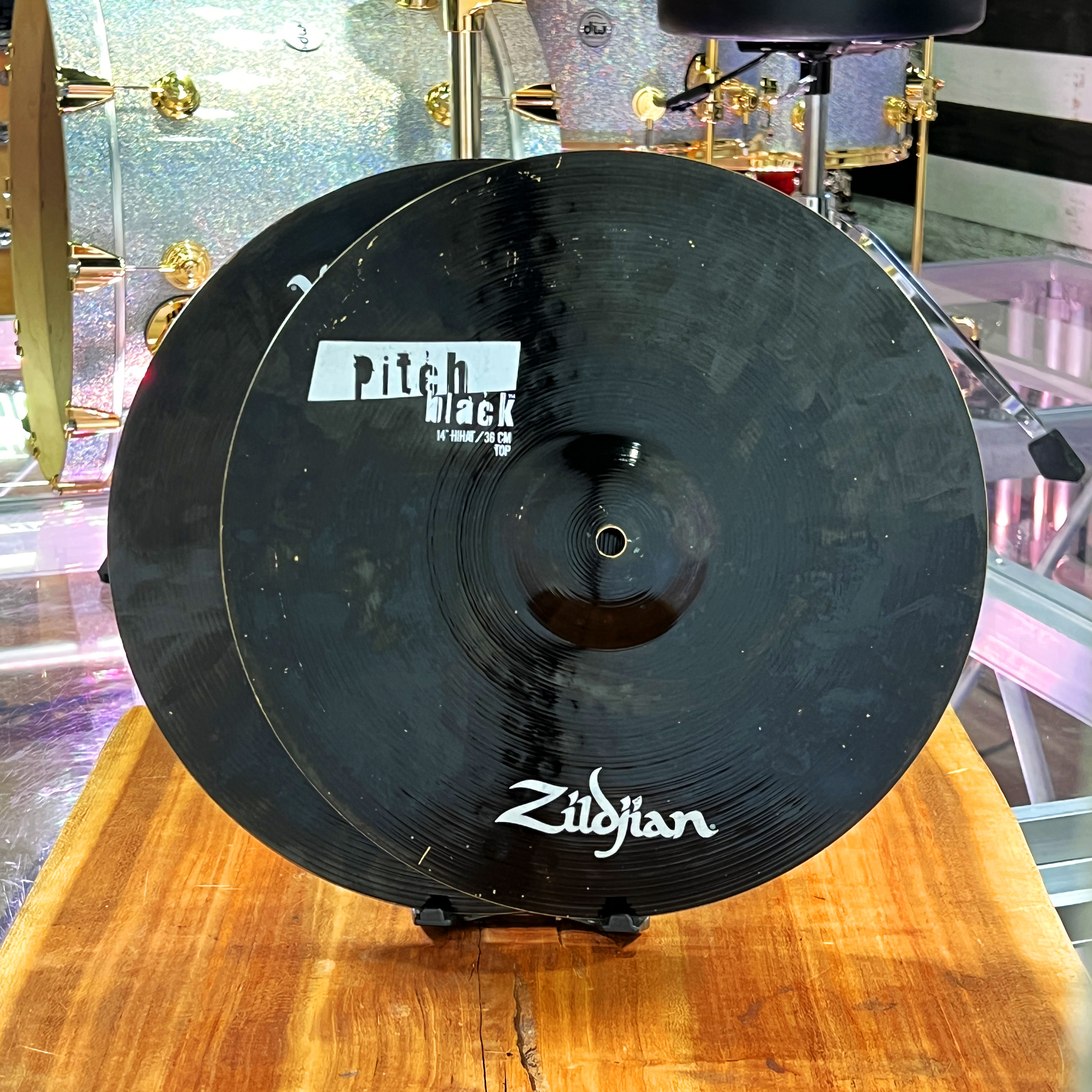 Used Zildjian Pitch Black Hi Hat Pair 14