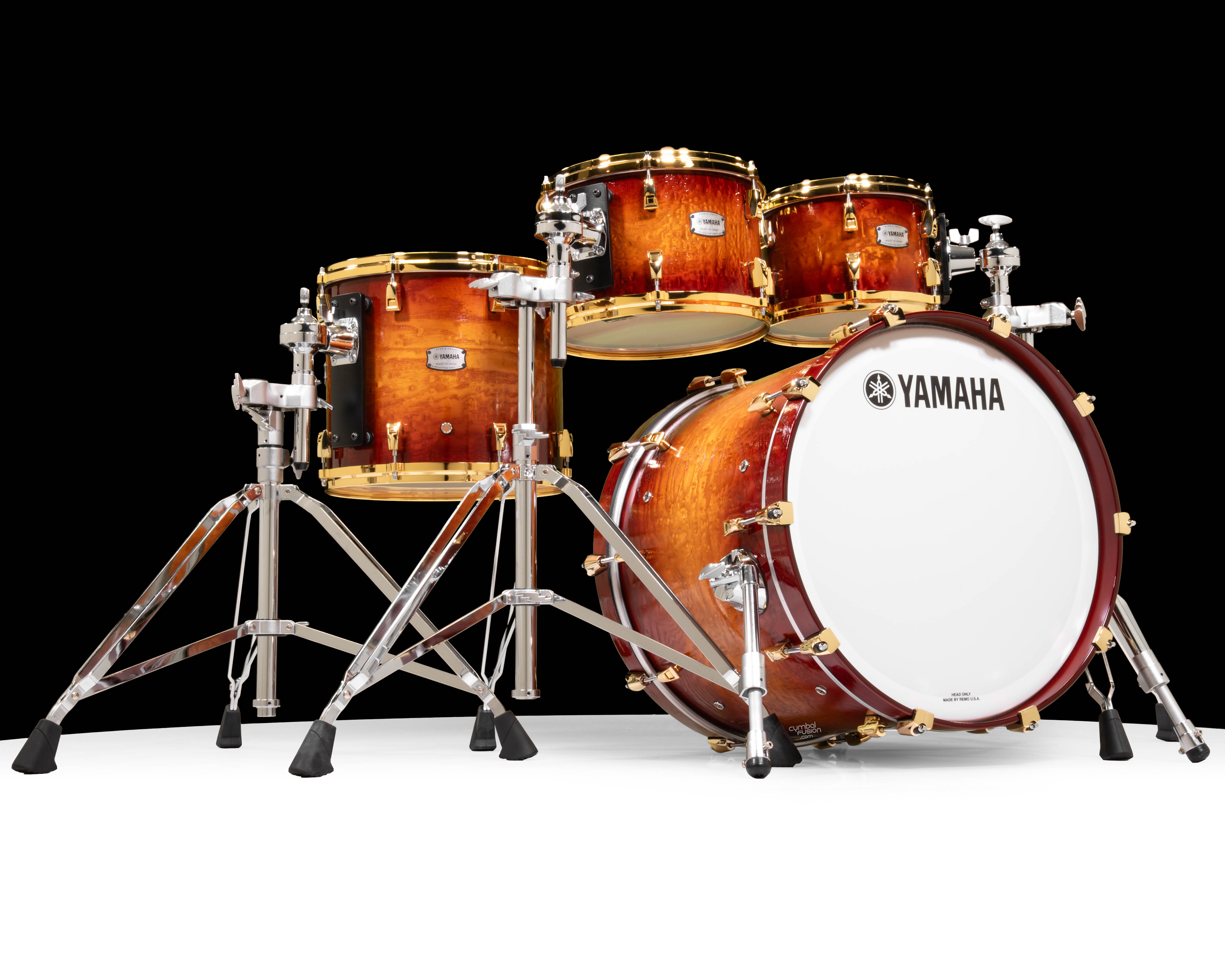 Yamaha Phoenix 4pc Drum Set Textured Amber Sunburst