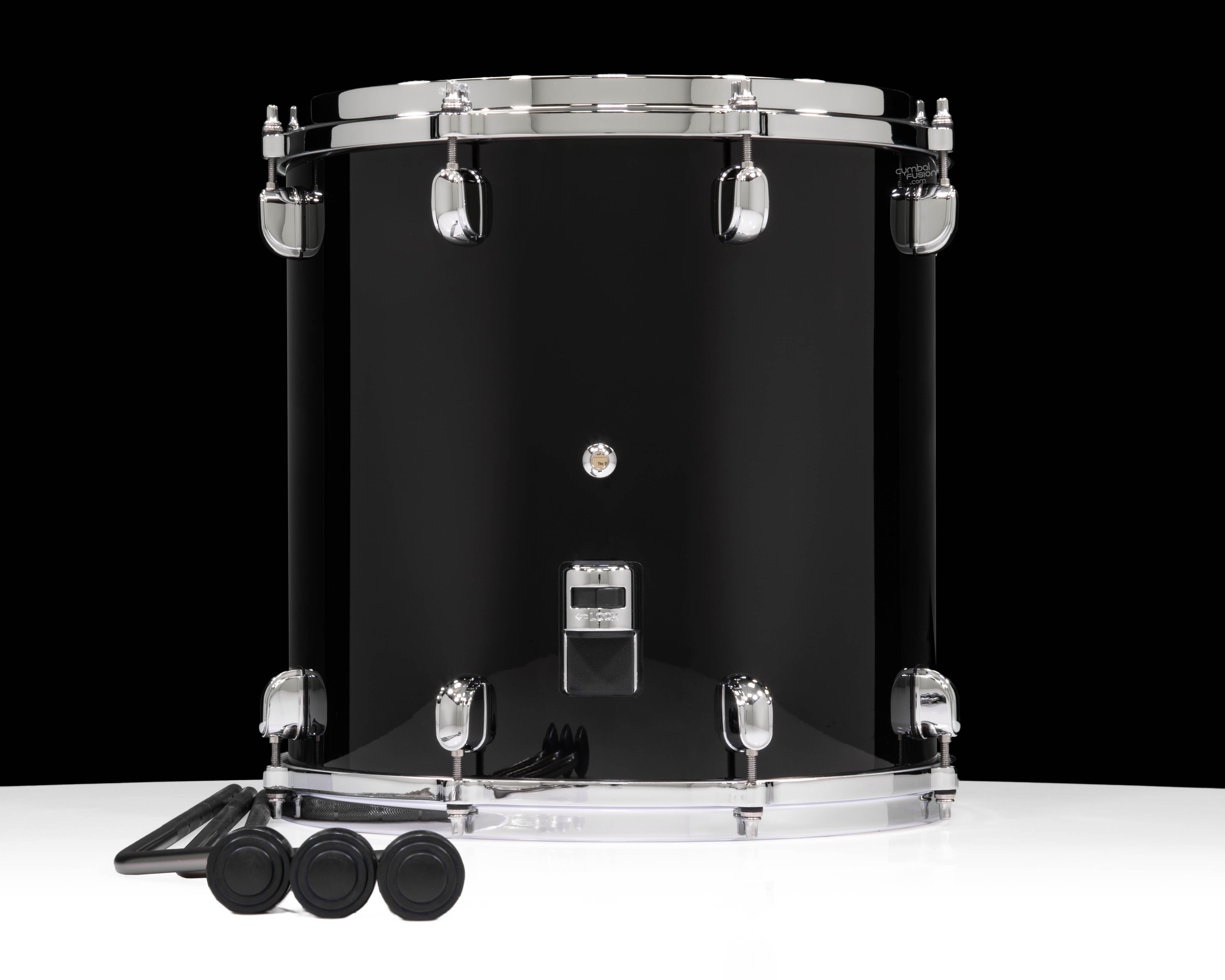 Tama Starclassic Maple 14”x14” Floor Tom – Piano Black w/ Chrome