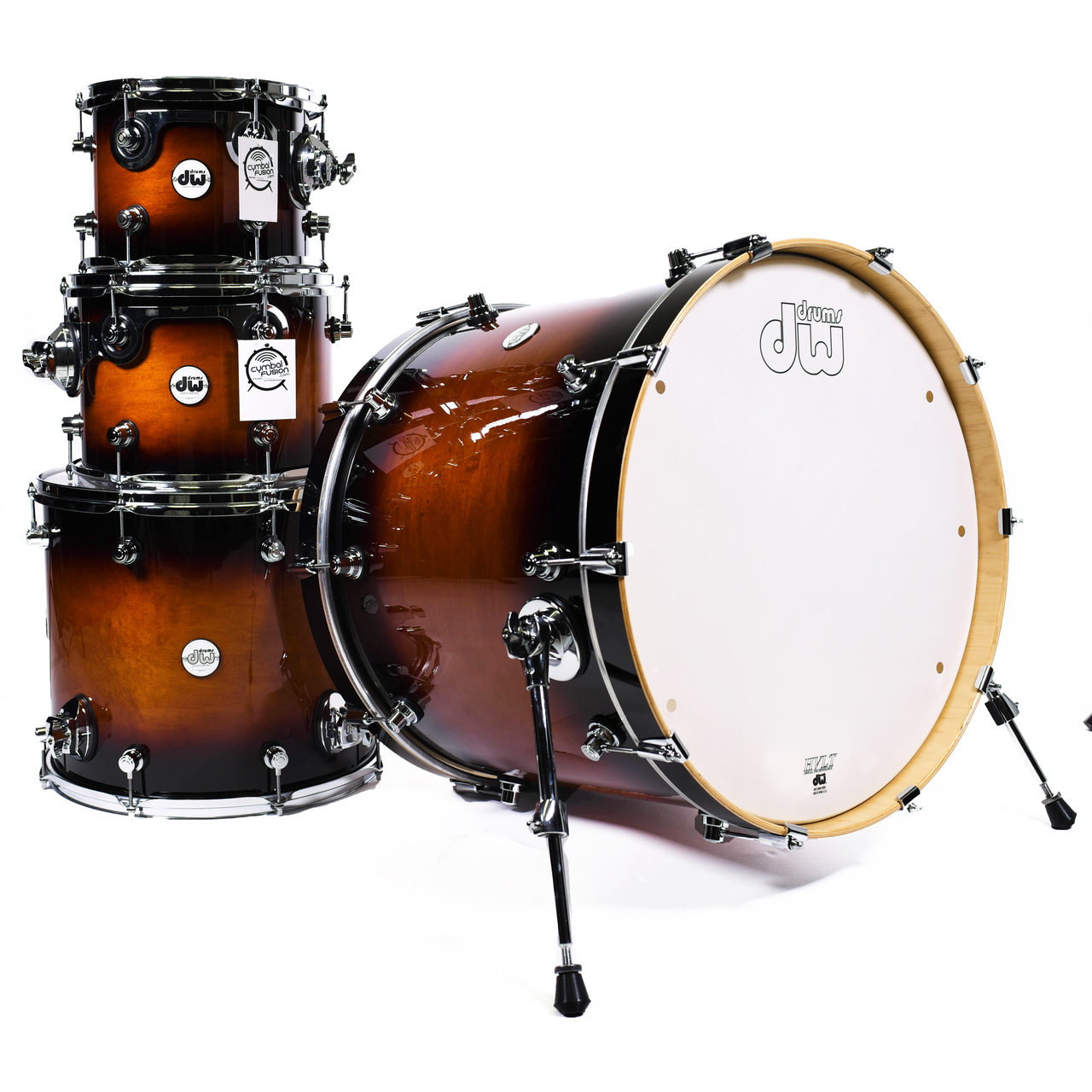 DW Design Series 4pc Drum Set - Tobacco Burst 10/12/16/22