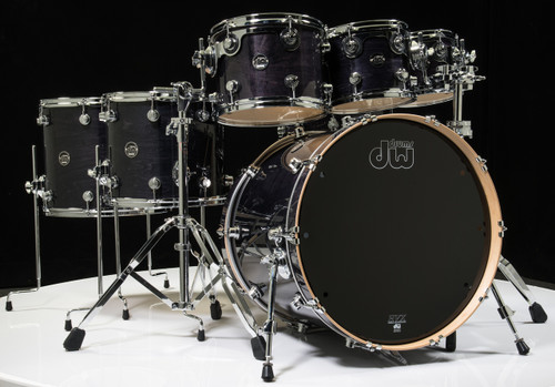 DW Performance Drum Kit Ebony Stain 7pc Shell Pack
