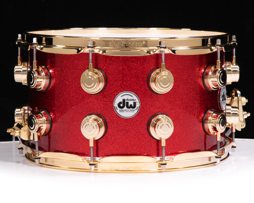 DW Collector's 8x14 10+6 Maple Snare - Red Sparkle Lacquer w