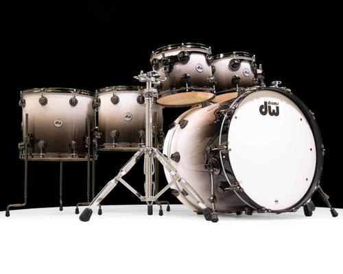 DW Collector's 6pc SSC Maple Kit Solid White to Candy Black Fade