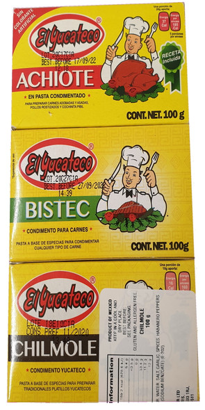 El Yucateco Pastes - Achiote - Chilmole - Bistec 100g Image by SPICESontheWEB