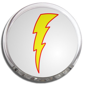 Lightning Bolt White - Fridge Magnet Memo Clip