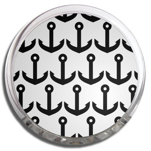 Anchor Black Pattern - Fridge Magnet Memo Clip