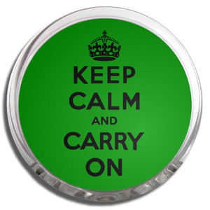 Green Keep Calm and Carry On - Fridge Magnet Memo Clip