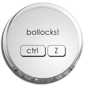 Ctrl Z - Bollocks - Fridge Magnet Memo Clip Ctrl Z - Bollocks - Fridge Magnet Memo Clip