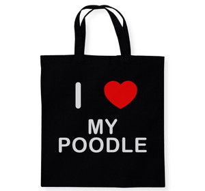 I Love My Poodle - Cotton Tote Bag
