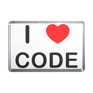 I love Code - Plastic Fridge Magnet