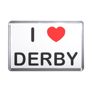 I Love Derby - Plastic Fridge Magnet I Love Derby - Plastic Fridge Magnet