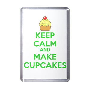 Keep Calm and Make Cupcakes - Plastic Fridge Magnet Keep Calm and Make Cupcakes - Plastic Fridge Magnet