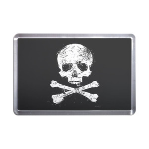 Distressed Skull and Crossbones - Plastic Fridge Magnet Distressed Skull and Crossbones - Plastic Fridge Magnet