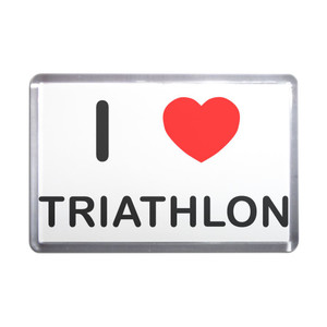 I Love Triathlon - Plastic Fridge Magnet