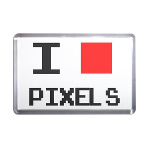 Pixel Love - Plastic Fridge Magnet