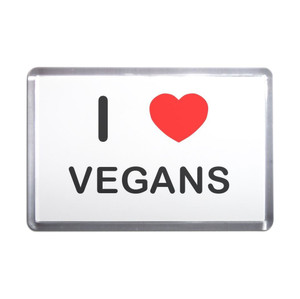 I Love Vegans - Plastic Fridge Magnet