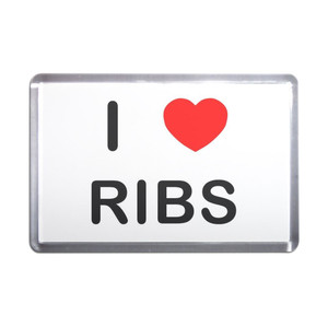 I Love Ribs - Plastic Fridge Magnet