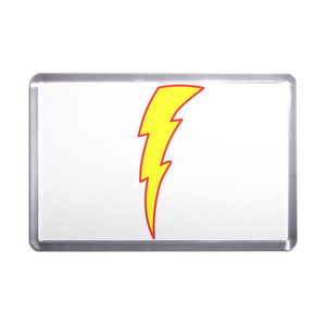 Lightning Bolt White - Plastic Fridge Magnet