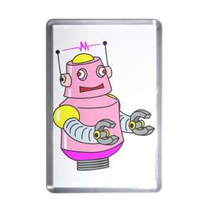 White Girl Robot - Plastic Fridge Magnet White Girl Robot - Plastic Fridge Magnet
