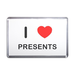 I Love Presents - Plastic Fridge Magnet