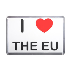 I love The Eu - Plastic Fridge Magnet