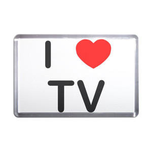 I love TV - Plastic Fridge Magnet I love TV - Plastic Fridge Magnet