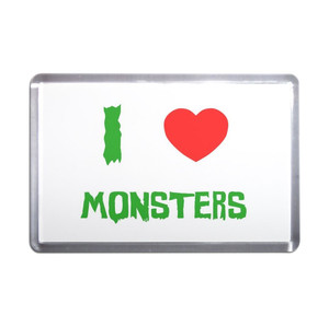 I Love Monsters - Plastic Fridge Magnet I Love Monsters - Plastic Fridge Magnet