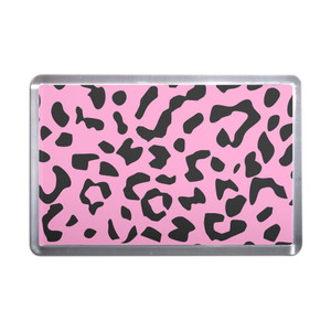 Pink Leopard Print - Plastic Fridge Magnet