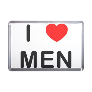I love Men - Plastic Fridge Magnet