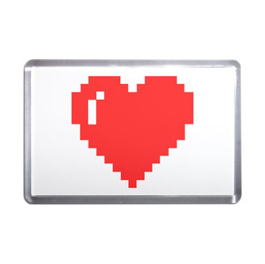 Pixel Heart - Plastic Fridge Magnet