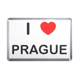 I Love Prague - Plastic Fridge Magnet