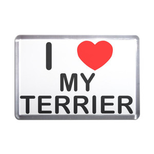 I Love My Terrier - Plastic Fridge Magnet