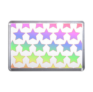 Rainbow Star Pattern - Plastic Fridge Magnet