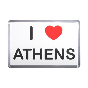 I Love Athens - Plastic Fridge Magnet