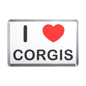 I love Corgis - Plastic Fridge Magnet I love Corgis - Plastic Fridge Magnet