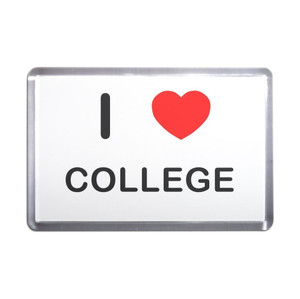 I Love College - Plastic Fridge Magnet