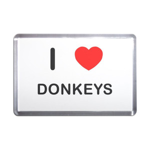 I Love Donkeys - Plastic Fridge Magnet